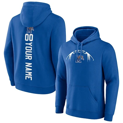 Men's Royal Memphis Tigers Playmaker Personalized Football Pullover Hoodie