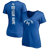 Women's Royal Air Force Falcons Playmaker Personalized Football V-Neck T-Shirt