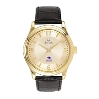 Men's Bulova Gold/Black High Point Panthers Stainless Steel Watch with Leather Band