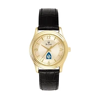 Women's Bulova Gold/Black Andrews University Cardinals Stainless Steel Watch with Leather Band