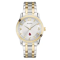 Bulova Silver/Gold Ball State Cardinals Classic Two-Tone Round Watch