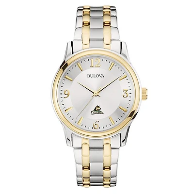 Bulova Silver/Gold Wright State Raiders Classic Two-Tone Round Watch