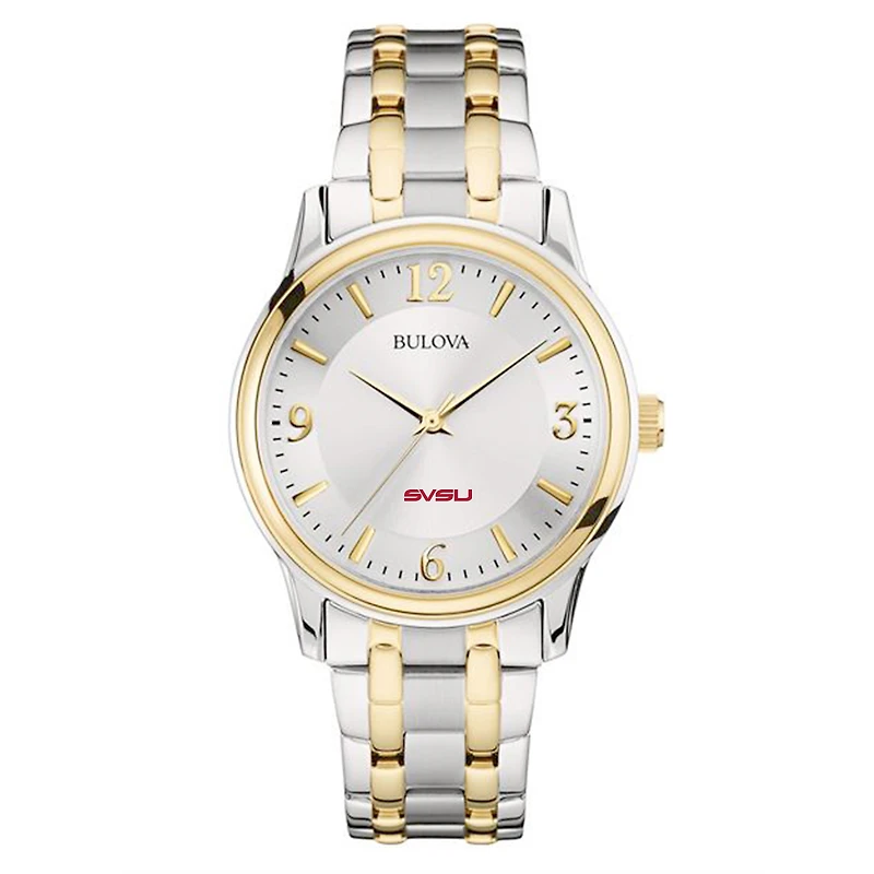 Bulova Silver/Gold Saginaw Valley State Cardinals Classic Two-Tone Round Watch