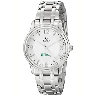 Men's Bulova  Silver Tulane Green Wave