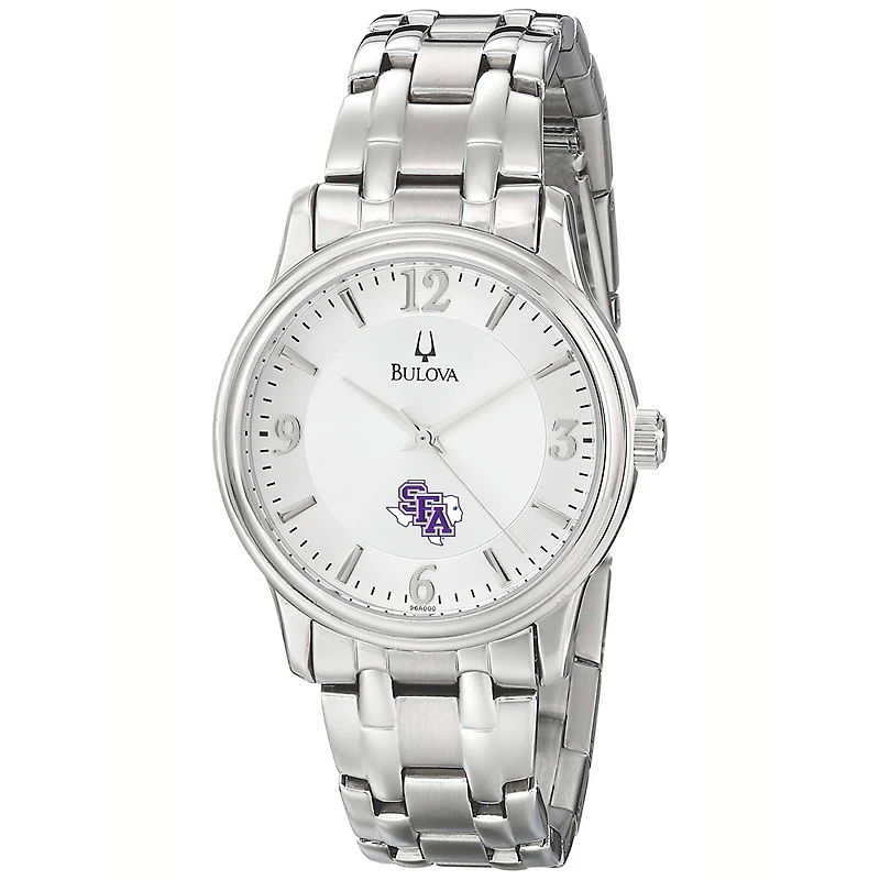Men's Bulova  Silver Stephen F Austin Lumberjacks