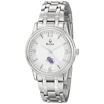 Men's Bulova  Silver Stephen F Austin Lumberjacks