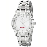 Men's Bulova  Silver Saginaw Valley State Cardinals