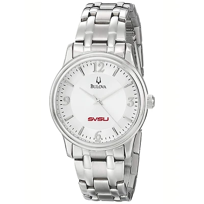 Men's Bulova  Silver Saginaw Valley State Cardinals
