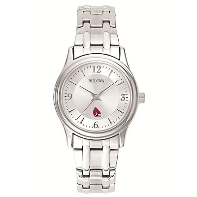 Women's Bulova Silver Ball State Cardinals Stainless Steel Quartz Watch