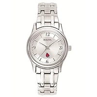 Women's Bulova Silver Ball State Cardinals Stainless Steel Quartz Watch
