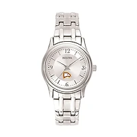 Women's Bulova Silver Winthrop Eagles Stainless Steel Quartz Watch