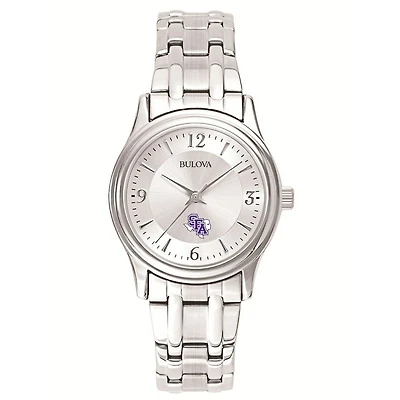 Women's Bulova Silver Stephen F Austin Lumberjacks Stainless Steel Quartz Watch