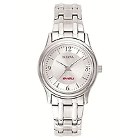 Women's Bulova Silver Saginaw Valley State Cardinals Stainless Steel Quartz Watch