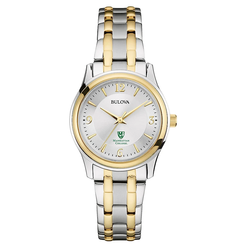 Women's Bulova Silver/Gold Manhattan Jaspers Classic Two-Tone Round Watch