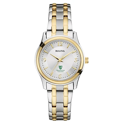 Women's Bulova Silver/Gold Manhattan Jaspers Classic Two-Tone Round Watch