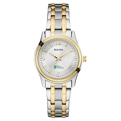 Women's Bulova Silver/Gold Tulane Green Wave Classic Two-Tone Round Watch