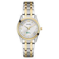 Women's Bulova Silver/Gold Tulane Green Wave Classic Two-Tone Round Watch