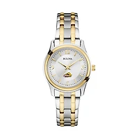 Women's Bulova Silver/Gold Emerson College Lions Classic Two-Tone Round Watch