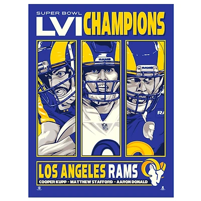 Phenom Gallery Los Angeles Rams Super Bowl LVI Champions 18'' x 24'' Serigraph Print