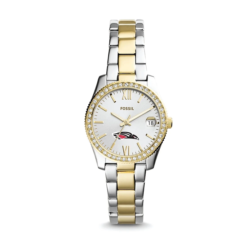 Women's Fossil Silver/Gold Southern Oregon Raiders Scarlette Mini Two-Tone Stainless Steel Watch