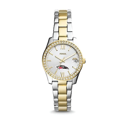 Women's Fossil Silver/Gold Southern Oregon Raiders Scarlette Mini Two-Tone Stainless Steel Watch