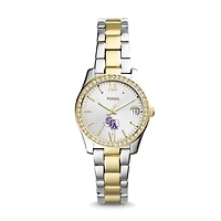 Women's Fossil Silver/Gold Stephen F Austin Lumberjacks Scarlette Mini Two-Tone Stainless Steel Watch