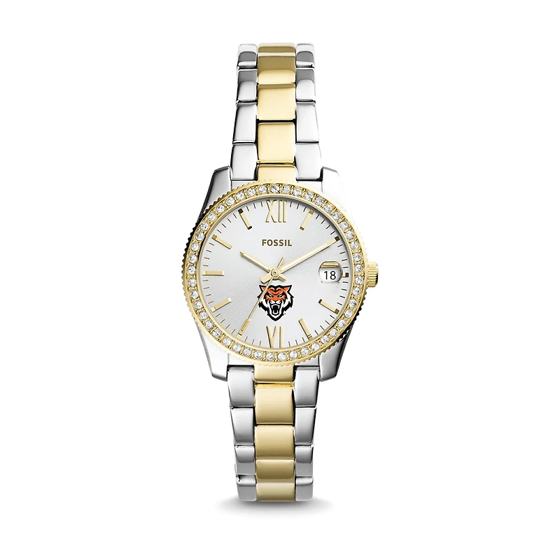 Women's Fossil Silver/Gold Idaho State Bengals Scarlette Mini Two-Tone Stainless Steel Watch