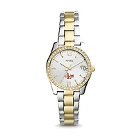 Women's Fossil Silver/Gold ULM Warhawks Scarlette Mini Two-Tone Stainless Steel Watch