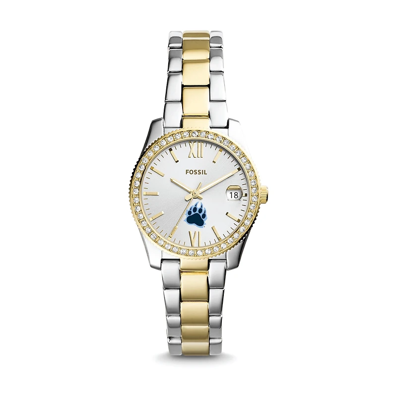 Women's Fossil Silver/Gold CUNY Baruch College Scarlette Mini Two-Tone Stainless Steel Watch