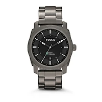 Fossil Tulane Green Wave Machine Smoke Stainless Steel Watch