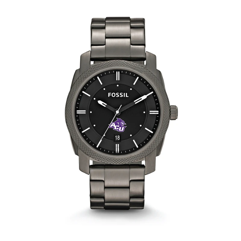 Fossil Abilene Christian University Wildcats Machine Smoke Stainless Steel Watch