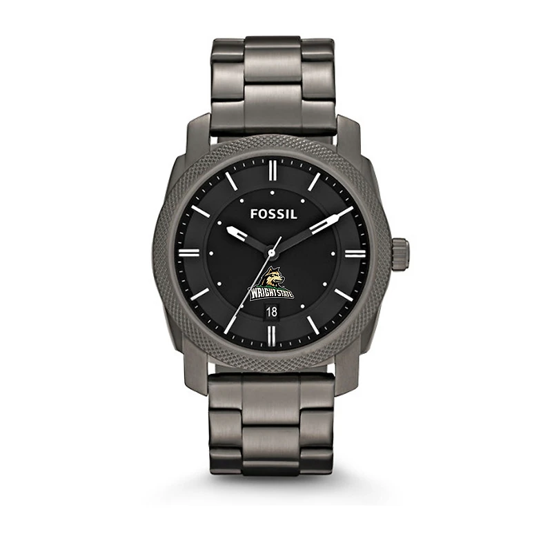 Fossil Wright State Raiders Machine Smoke Stainless Steel Watch