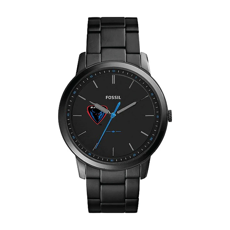 Fossil Black DePaul Blue Demons The Minimalist Slim Stainless Steel Watch