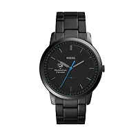 Fossil Black Manhattan Jaspers The Minimalist Slim Stainless Steel Watch