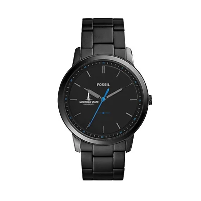 Fossil Black Norfolk State Spartans The Minimalist Slim Stainless Steel Watch