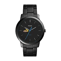 Fossil Black Emerson College Lions The Minimalist Slim Stainless Steel Watch