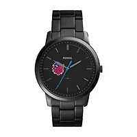 Fossil Black Linfield Wildcats The Minimalist Slim Stainless Steel Watch