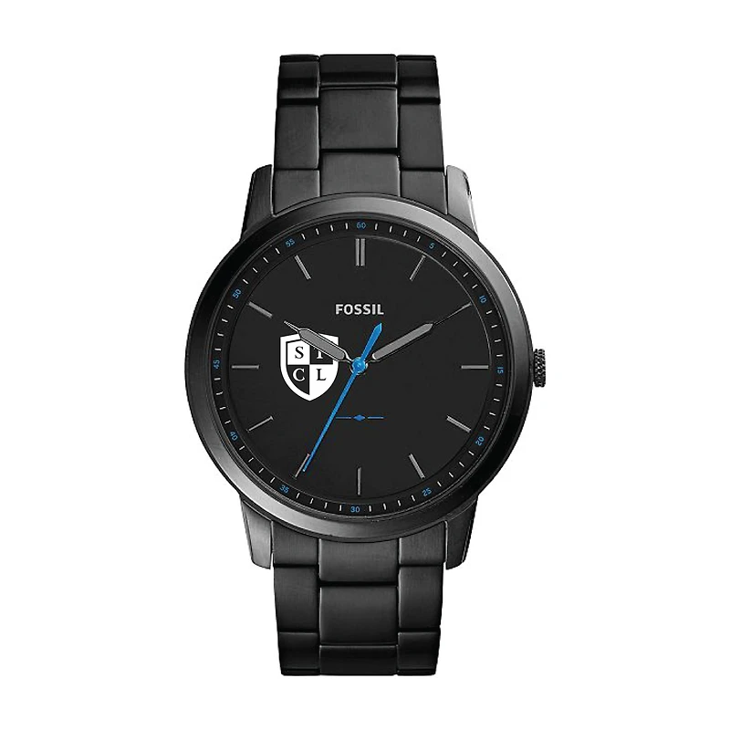 Fossil Black South Texas College of Law The Minimalist Slim Stainless Steel Watch