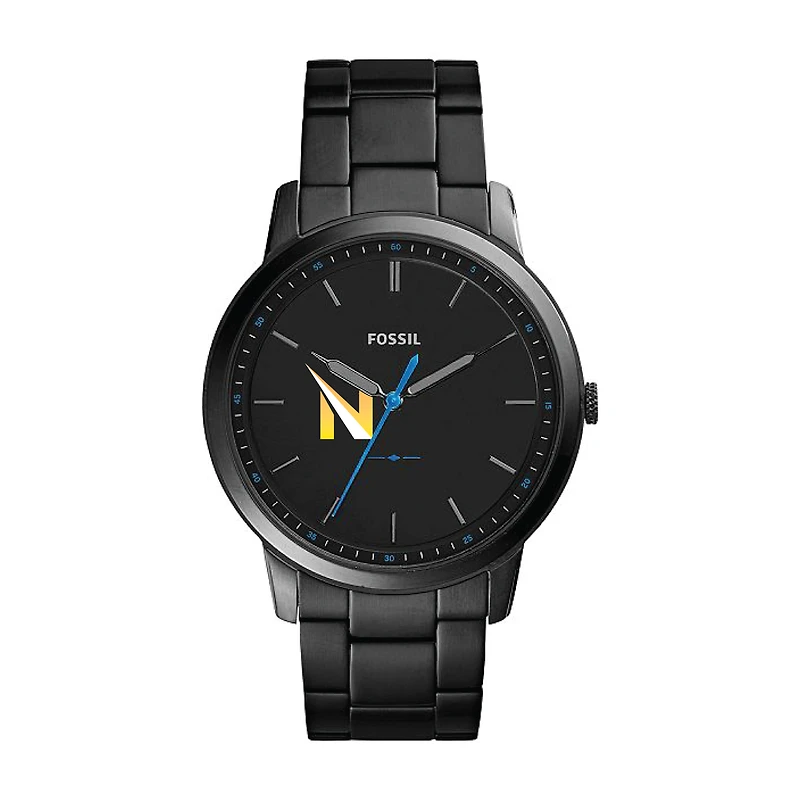 Fossil Black Northwestern Ohio Racers The Minimalist Slim Stainless Steel Watch