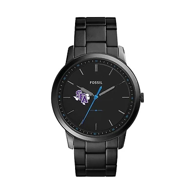 Fossil Black Stephen F Austin Lumberjacks The Minimalist Slim Stainless Steel Watch