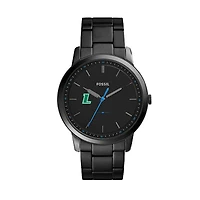 Fossil Black Loyola Greyhounds The Minimalist Slim Stainless Steel Watch