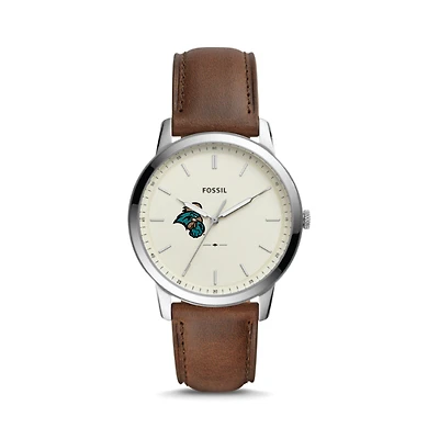 Fossil Coastal Carolina Chanticleers The Minimalist Brown Leather Watch