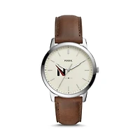 Fossil Northwestern Ohio Racers The Minimalist Brown Leather Watch