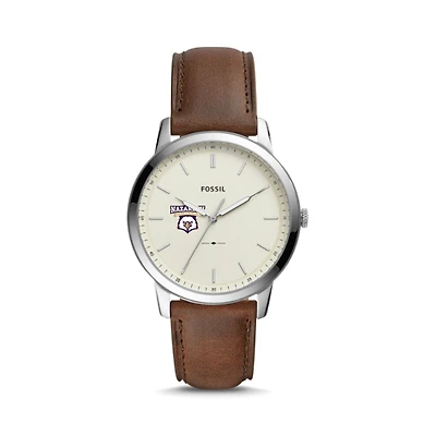 Fossil Nazareth College Golden Flyers The Minimalist Brown Leather Watch