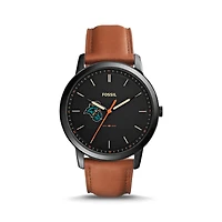 Fossil Coastal Carolina Chanticleers The Minimalist Slim Light Brown Leather Watch