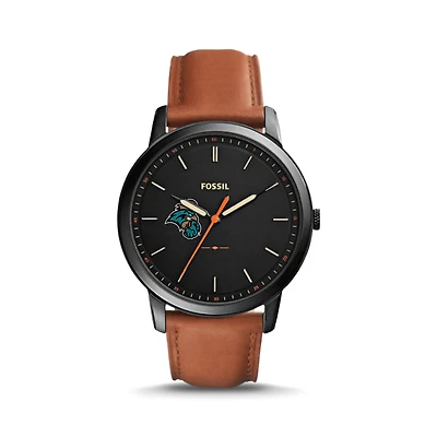 Fossil Coastal Carolina Chanticleers The Minimalist Slim Light Brown Leather Watch