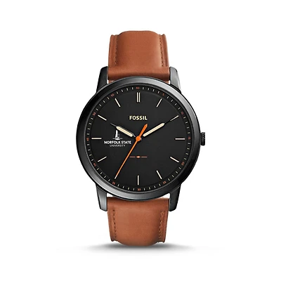 Fossil Norfolk State Spartans The Minimalist Slim Light Brown Leather Watch