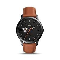Fossil Nazareth College Golden Flyers The Minimalist Slim Light Brown Leather Watch