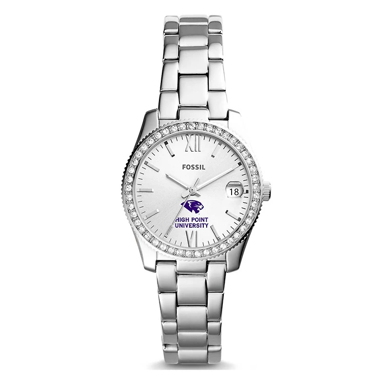 Women's Fossil Silver High Point Panthers Scarlette Mini Three-Hand Date Watch