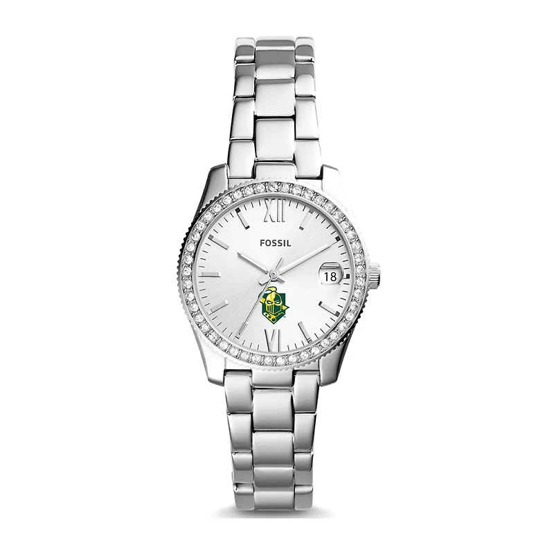 Women's Fossil Silver Clarkson Golden Knights Scarlette Mini Three-Hand Date Watch